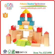 EZ1058 EN71 aprovado criativo madeira de faia Castle Toy Wooden Blocks Set